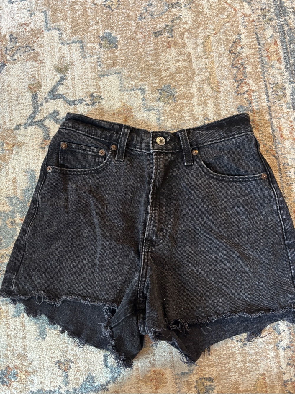 Abercrombie Black Denim Cutoff Shorts